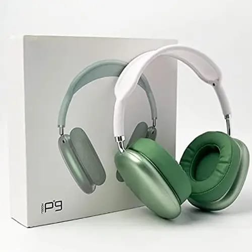 P9 Pro Wireless Bluetooth Headphones | Over Ear Headset | Deep Bass + Mic | 40H Playtime | For Mobile, PC, Gaming (green)